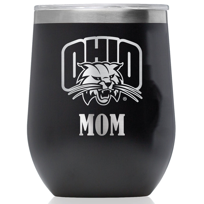 Corkcicle Stemless Wine Glass with Ohio University Bobcats Mom Primary Logo