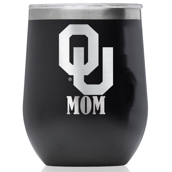 Corkcicle Stemless Wine Glass with Oklahoma Sooners Mom Primary Logo