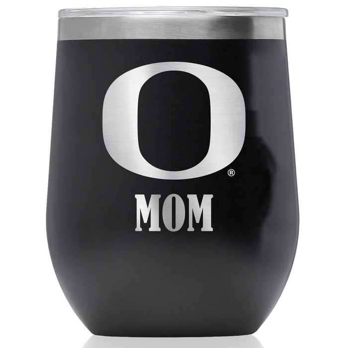 Corkcicle Stemless Wine Glass with Oregon Ducks Mom Primary Logo