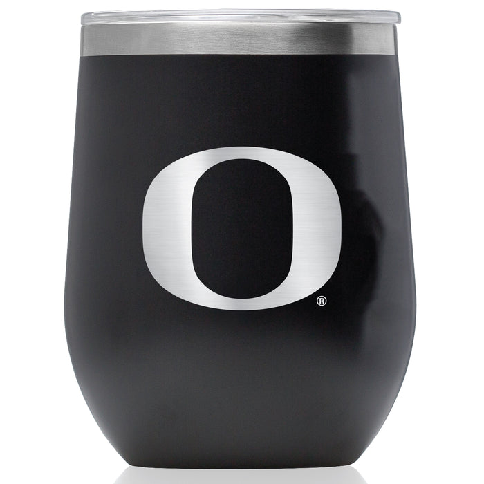 Corkcicle Stemless Wine Glass with Oregon Ducks Primary Logo