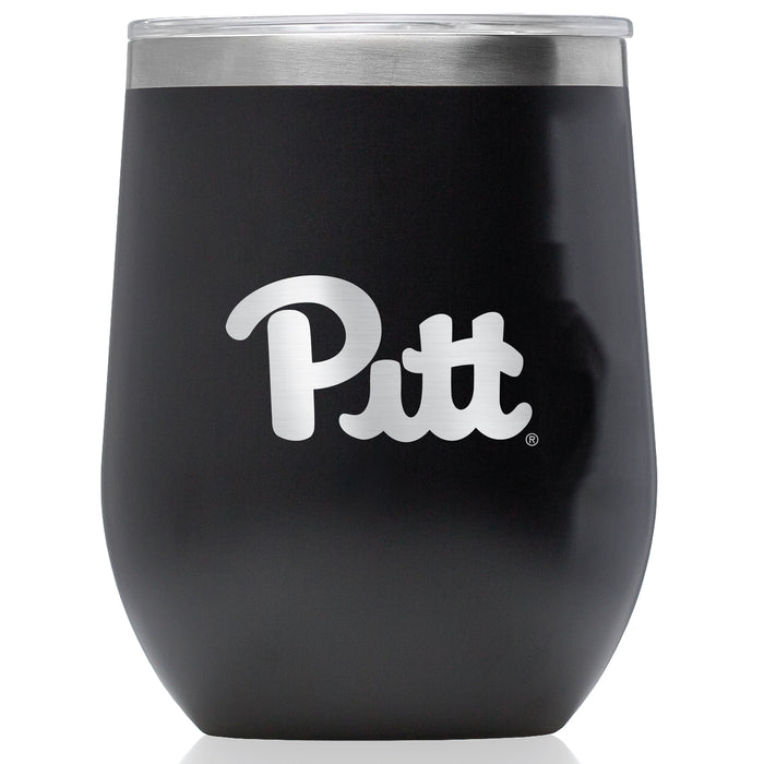 Corkcicle Stemless Wine Glass with Pittsburgh Panthers Primary Logo