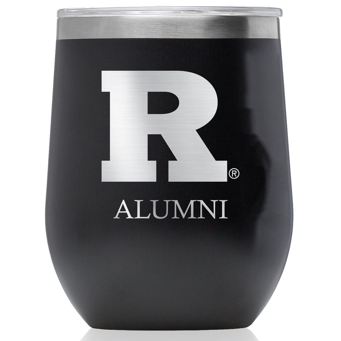 Corkcicle Stemless Wine Glass with Rutgers Scarlet Knights Alumnit Primary Logo