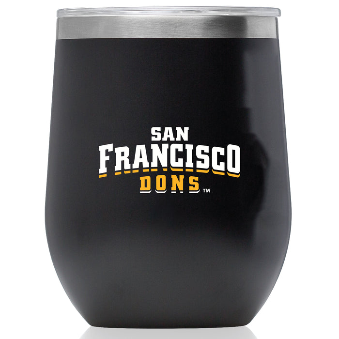 Corkcicle Stemless Wine Glass with San Francisco Dons Primary Logo