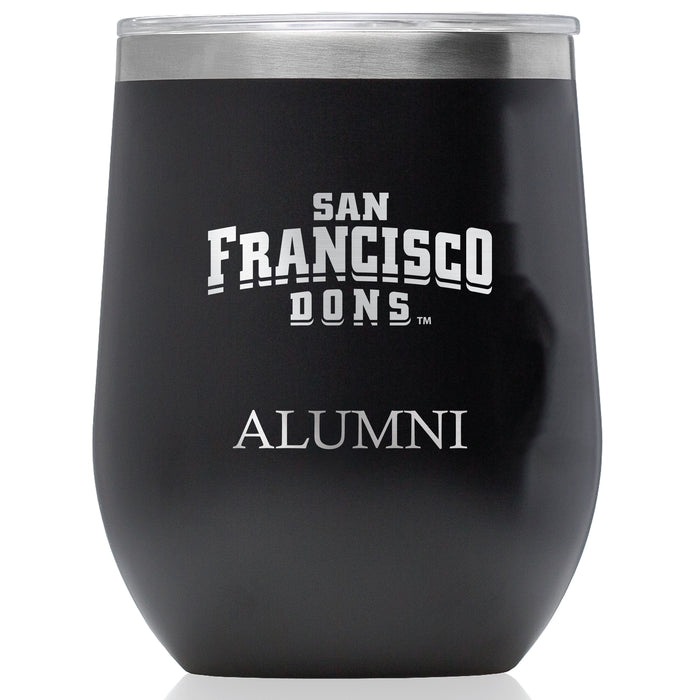 Corkcicle Stemless Wine Glass with San Francisco Dons Alumnit Primary Logo