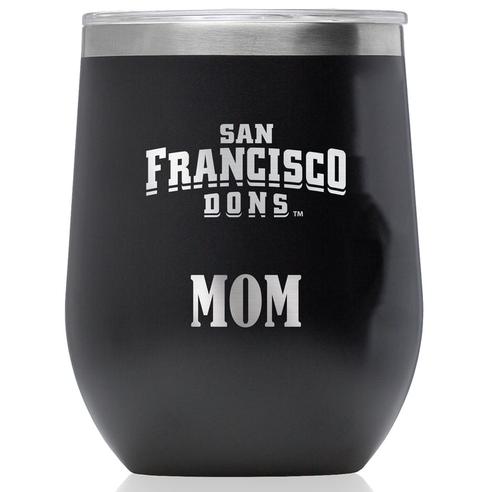 Corkcicle Stemless Wine Glass with San Francisco Dons Mom Primary Logo