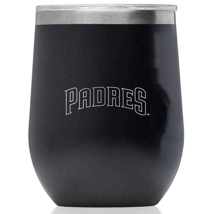 Corkcicle Stemless Wine Glass with San Diego Padres Secondary Etched Logo