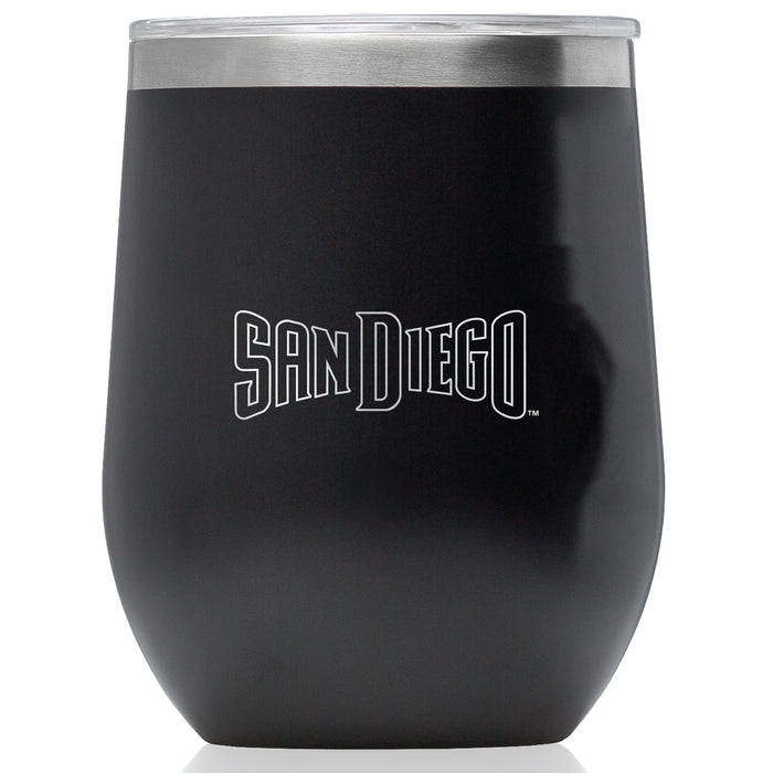 Corkcicle Stemless Wine Glass with San Diego Padres Wordmark Etched Logo