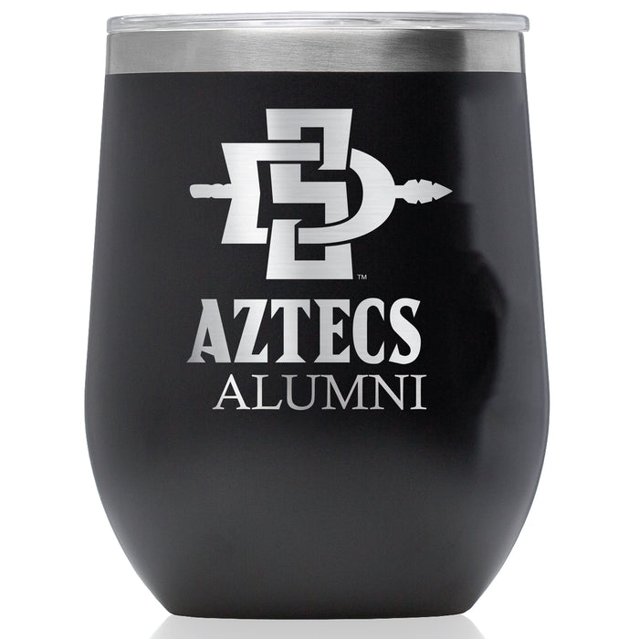 Corkcicle Stemless Wine Glass with San Diego State Aztecs Alumnit Primary Logo