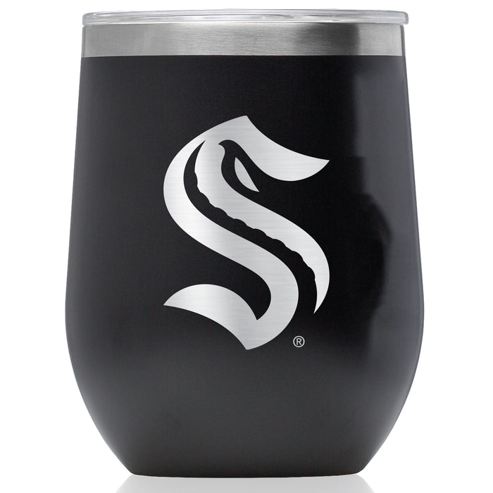 Corkcicle Stemless Wine Glass with Seattle Kraken Primary Logo