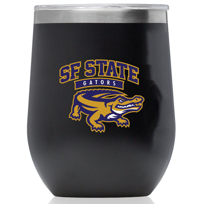 Corkcicle Stemless Wine Glass with San Francisco State U Gators Primary Logo