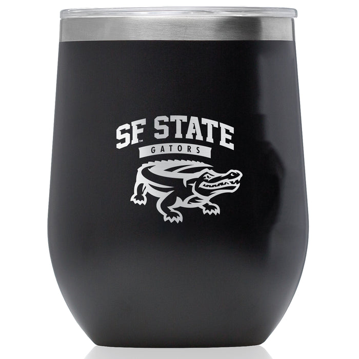 Corkcicle Stemless Wine Glass with San Francisco State U Gators Primary Logo