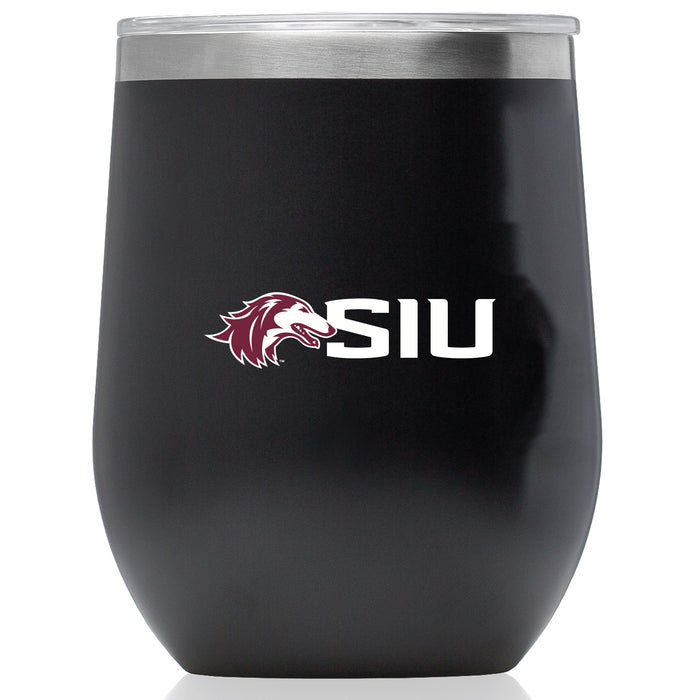 Corkcicle Stemless Wine Glass with Southern Illinois Salukis Secondary Logo