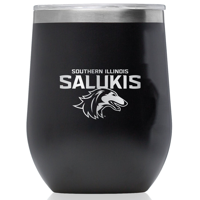 Corkcicle Stemless Wine Glass with Southern Illinois Salukis Primary Logo