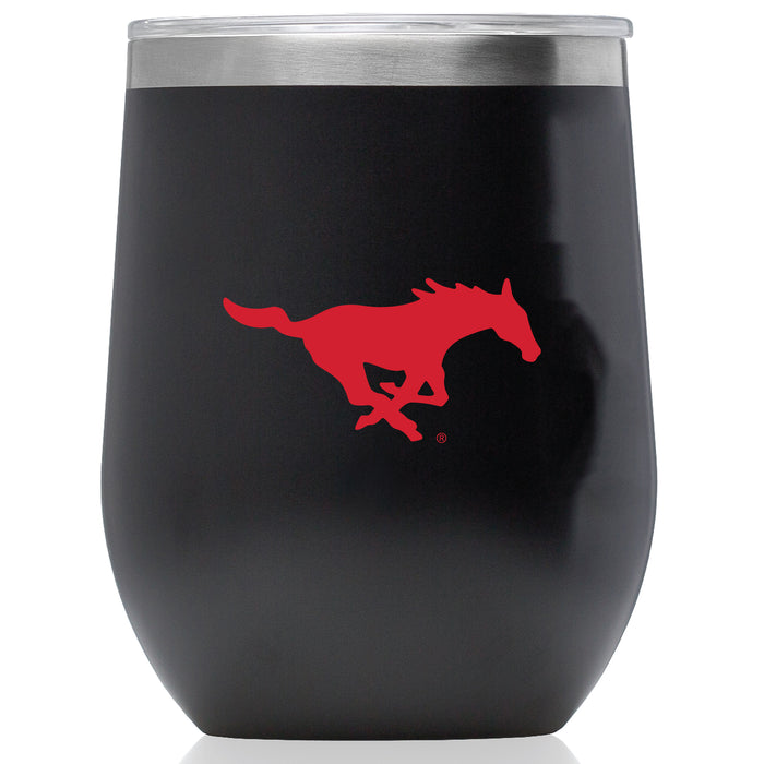 Corkcicle Stemless Wine Glass with SMU Mustangs Secondary Logo