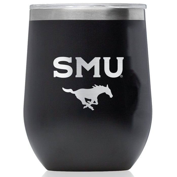 Corkcicle Stemless Wine Glass with SMU Mustangs Primary Logo