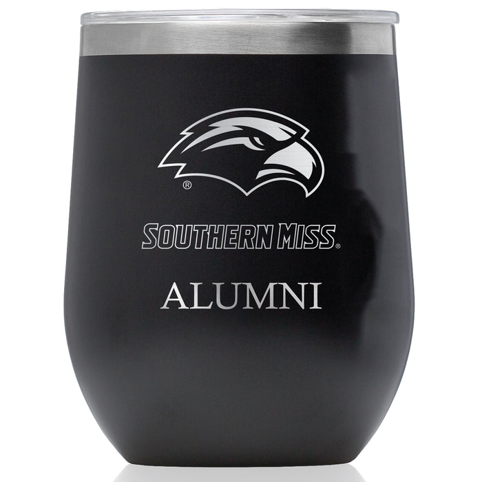 Corkcicle Stemless Wine Glass with Southern Mississippi Golden Eagles Alumnit Primary Logo