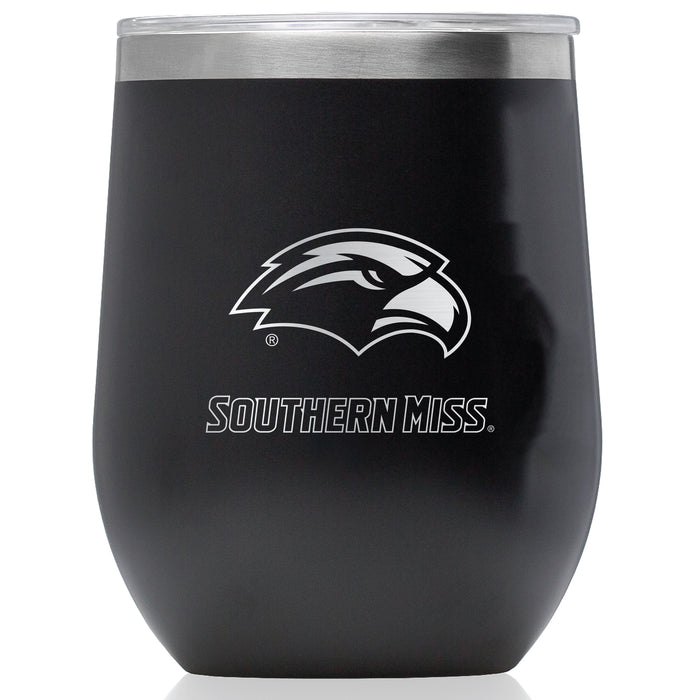 Corkcicle Stemless Wine Glass with Southern Mississippi Golden Eagles Primary Logo