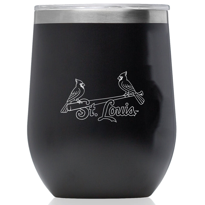 Corkcicle Stemless Wine Glass with St. Louis Cardinals Wordmark Etched Logo