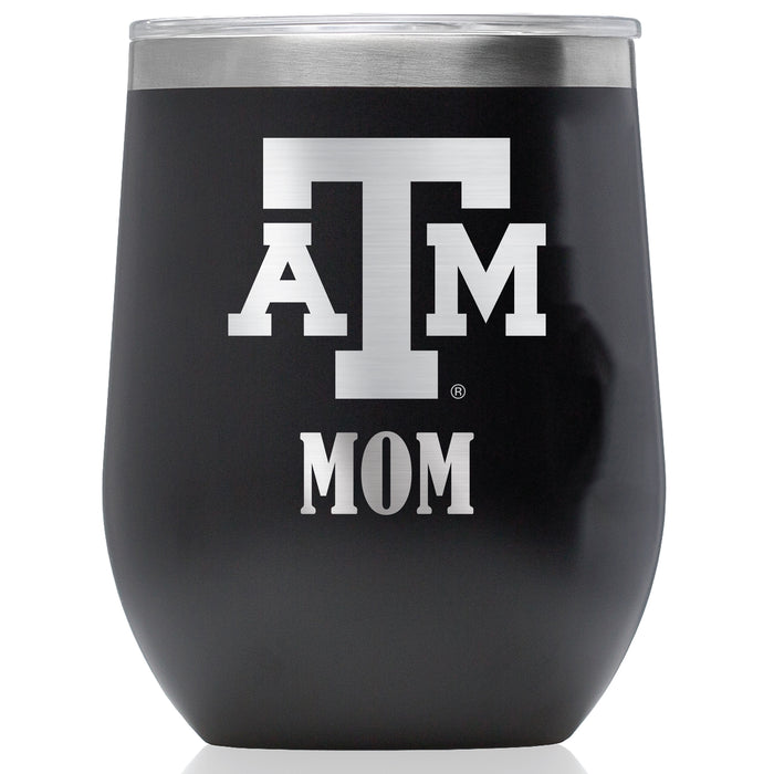 Corkcicle Stemless Wine Glass with Texas A&M Aggies Mom Primary Logo