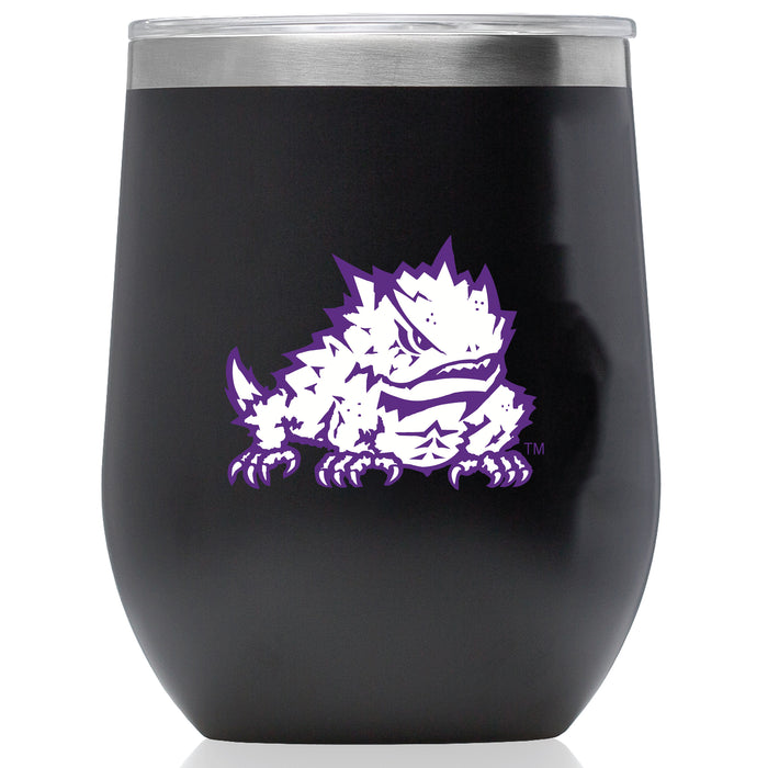 Corkcicle Stemless Wine Glass with Texas Christian University Horned Frogs Secondary Logo