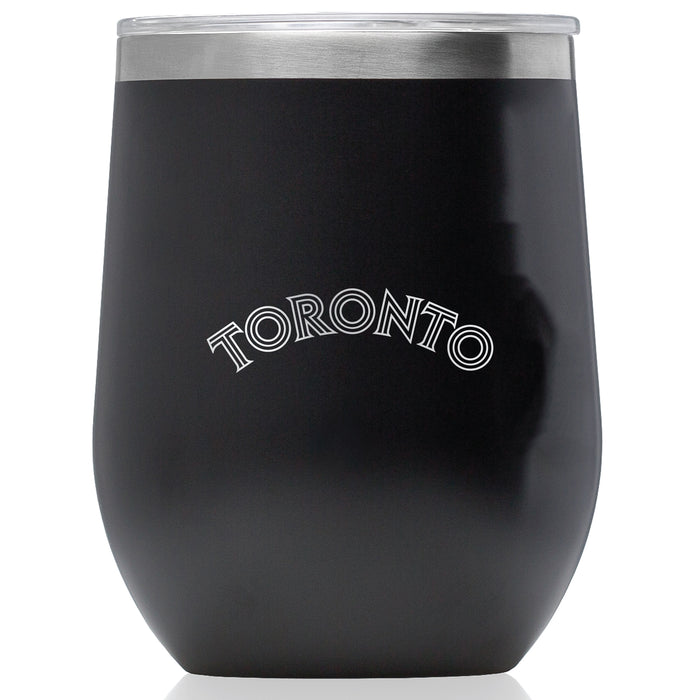 Corkcicle Stemless Wine Glass with Toronto Blue Jays Wordmark Etched Logo