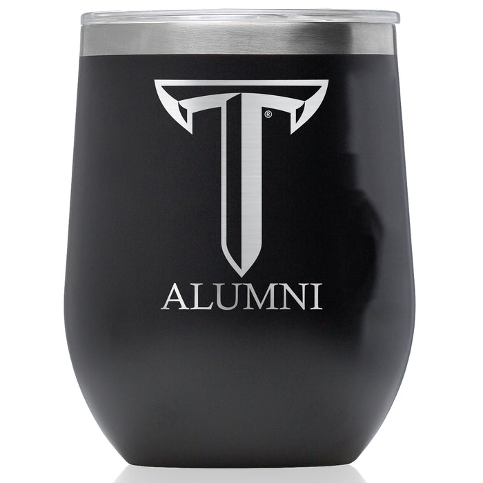 Corkcicle Stemless Wine Glass with Troy Trojans Alumnit Primary Logo