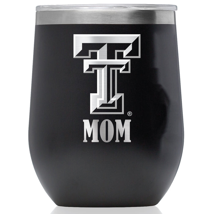 Corkcicle Stemless Wine Glass with Texas Tech Red Raiders Mom Primary Logo