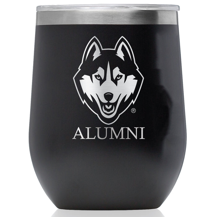 Corkcicle Stemless Wine Glass with Uconn Huskies Alumnit Primary Logo