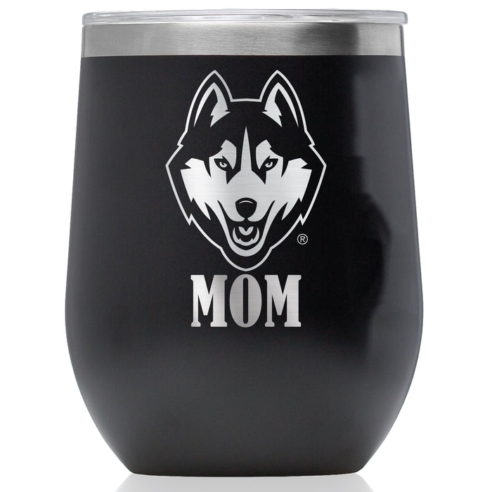 Corkcicle Stemless Wine Glass with Uconn Huskies Mom Primary Logo