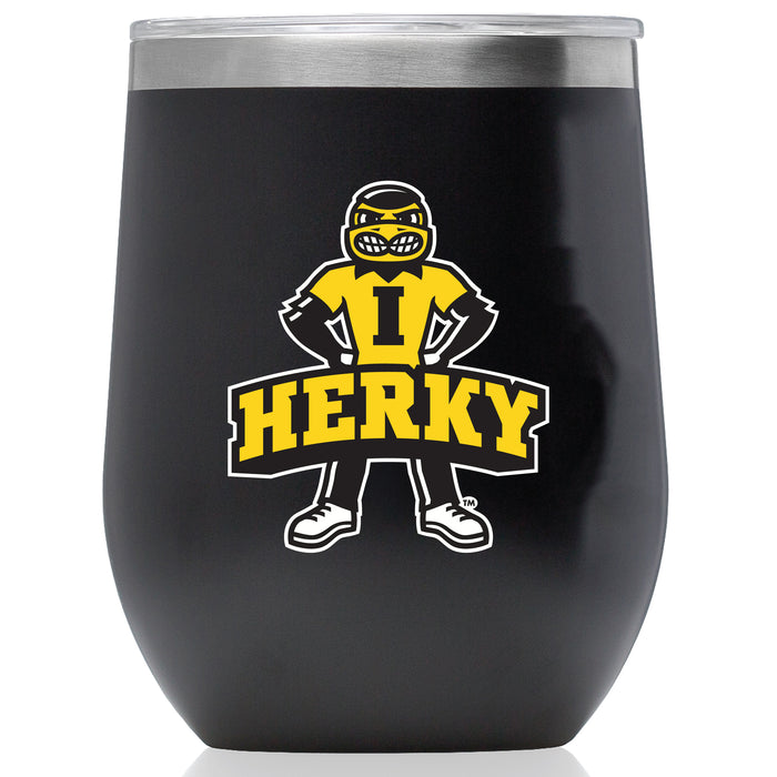 Corkcicle Stemless Wine Glass with Iowa Hawkeyes Secondary Logo