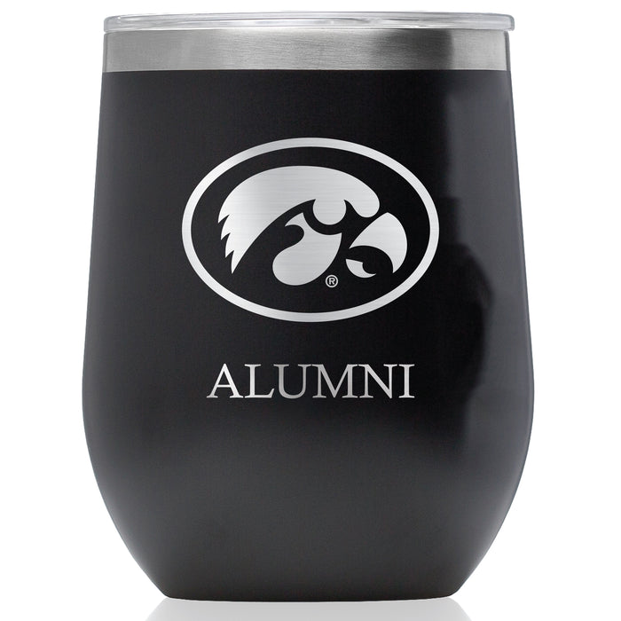 Corkcicle Stemless Wine Glass with Iowa Hawkeyes Alumnit Primary Logo