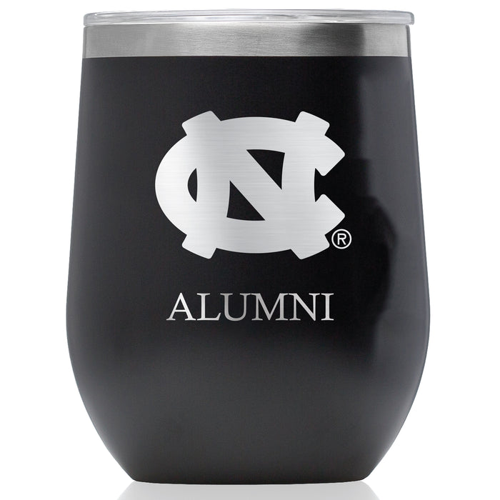 Corkcicle Stemless Wine Glass with UNC Tar Heels Alumnit Primary Logo