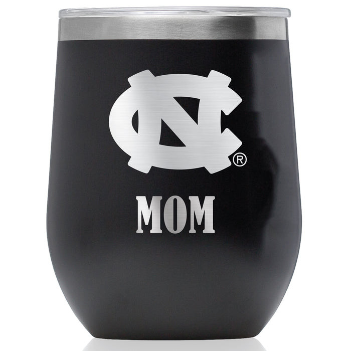 Corkcicle Stemless Wine Glass with UNC Tar Heels Mom Primary Logo