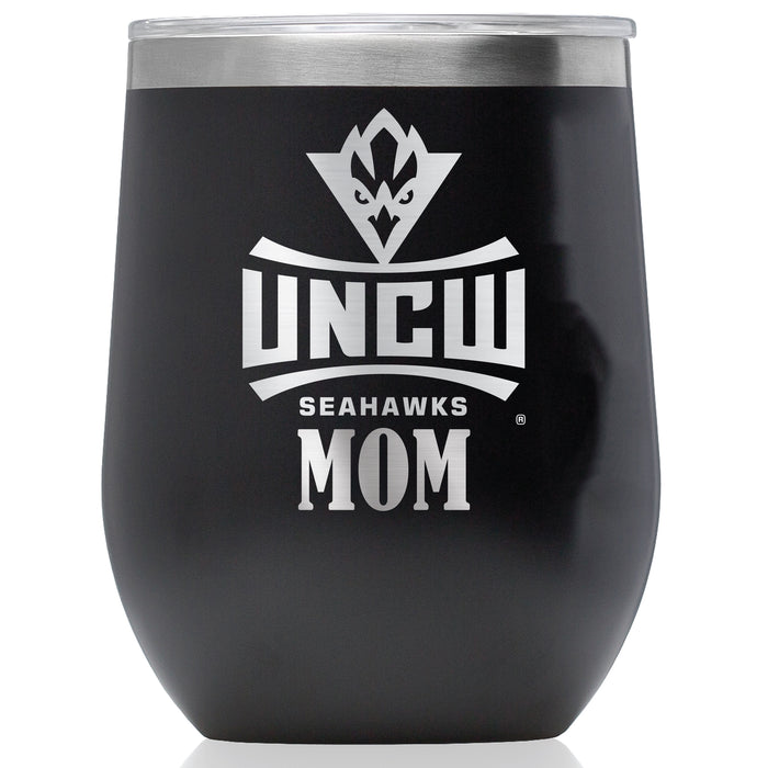 Corkcicle Stemless Wine Glass with UNC Wilmington Seahawks Mom Primary Logo