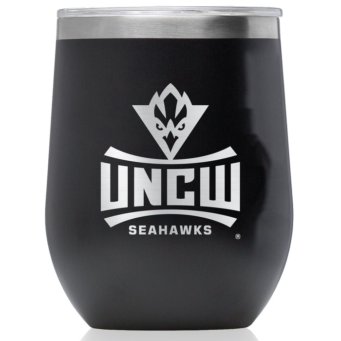 Corkcicle Stemless Wine Glass with UNC Wilmington Seahawks Primary Logo