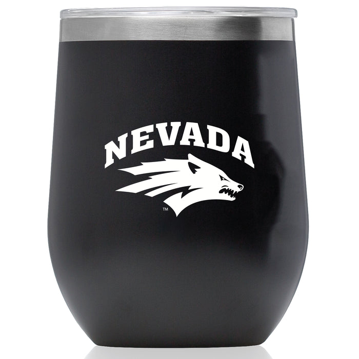 Corkcicle Stemless Wine Glass with Nevada Wolf Pack Primary Logo