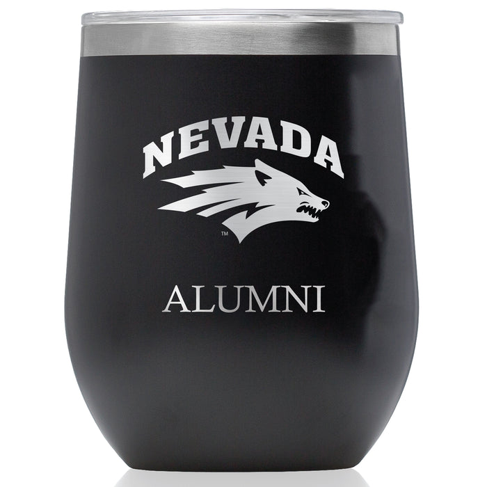 Corkcicle Stemless Wine Glass with Nevada Wolf Pack Alumnit Primary Logo