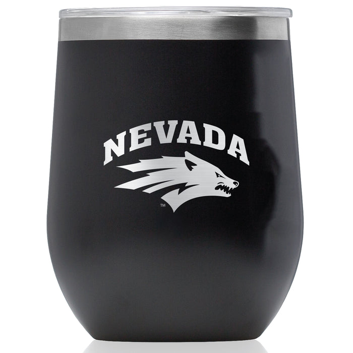 Corkcicle Stemless Wine Glass with Nevada Wolf Pack Primary Logo