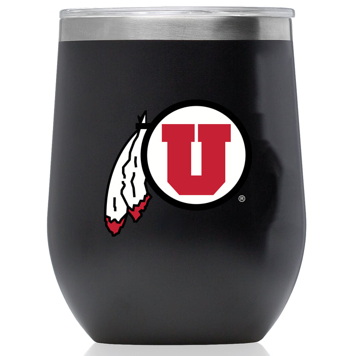 Corkcicle Stemless Wine Glass with Utah Utes Primary Logo