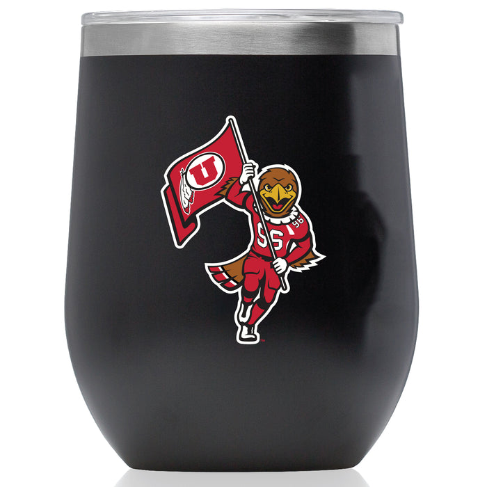 Corkcicle Stemless Wine Glass with Utah Utes Secondary Logo