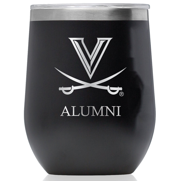 Corkcicle Stemless Wine Glass with Virginia Cavaliers Alumnit Primary Logo