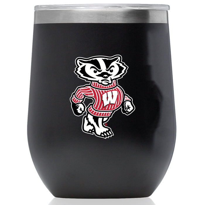 Corkcicle Stemless Wine Glass with Wisconsin Badgers Secondary Logo