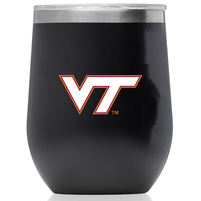 Corkcicle Stemless Wine Glass with Virginia Tech Hokies Primary Logo