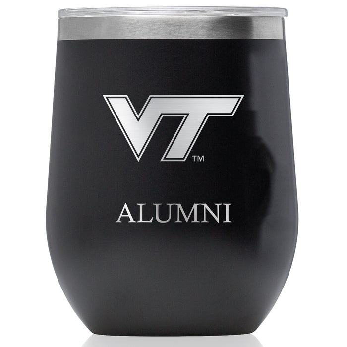 Corkcicle Stemless Wine Glass with Virginia Tech Hokies Alumnit Primary Logo