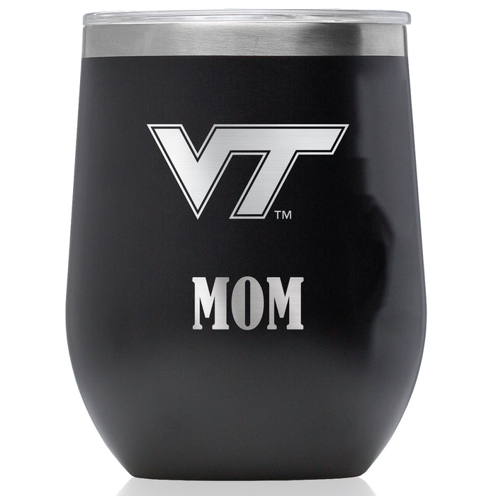 Corkcicle Stemless Wine Glass with Virginia Tech Hokies Mom Primary Logo