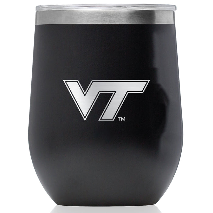 Corkcicle Stemless Wine Glass with Virginia Tech Hokies Primary Logo