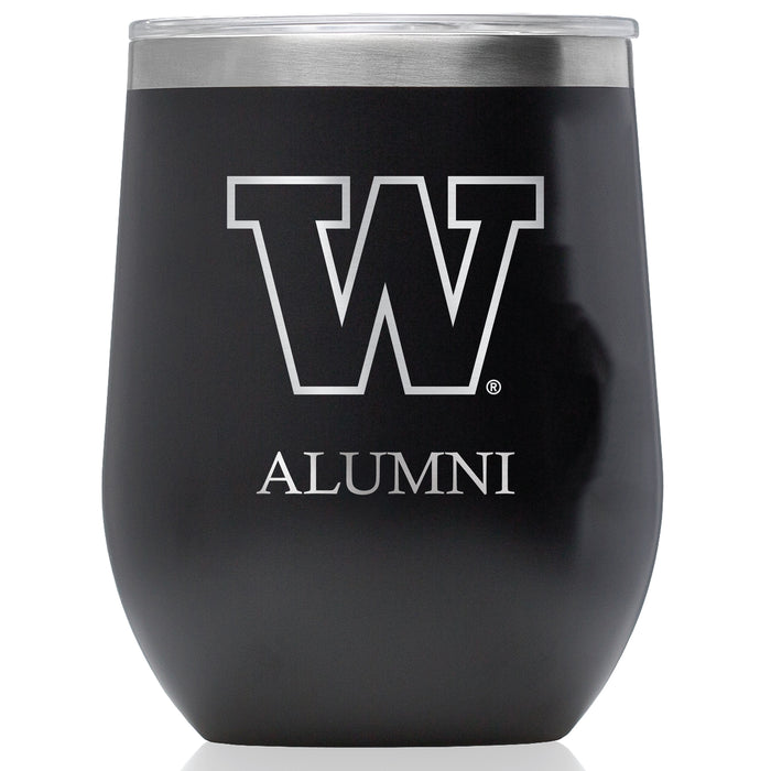 Corkcicle Stemless Wine Glass with Washington Huskies Alumnit Primary Logo