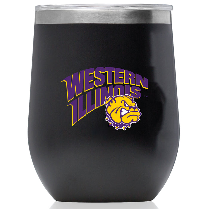 Corkcicle Stemless Wine Glass with Western Illinois University Leathernecks Primary Logo