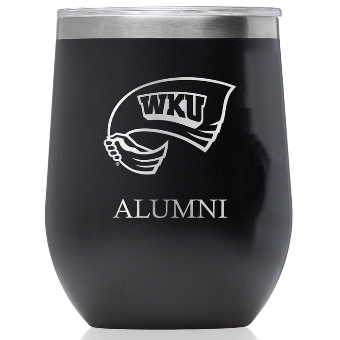 Corkcicle Stemless Wine Glass with Western Kentucky Hilltoppers Alumnit Primary Logo