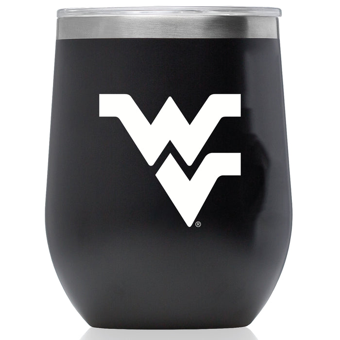 Corkcicle Stemless Wine Glass with West Virginia Mountaineers Primary Logo